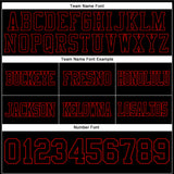 Custom Black Red Mesh Authentic Football Jersey