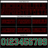 Custom Black Kelly Green White-Red Mesh Authentic Football Jersey