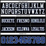 Custom Black Royal-White Mesh Authentic Football Jersey