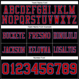 Custom Black Red-Powder Blue Mesh Authentic Football Jersey