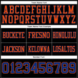 Custom Black Royal-Orange Mesh Authentic Football Jersey