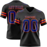 Custom Black Royal-Orange Mesh Authentic Football Jersey