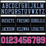 Custom Black Pink-Light Blue Mesh Authentic Football Jersey