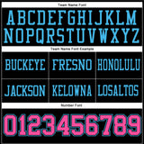Custom Black Pink-Sky Blue Mesh Authentic Football Jersey