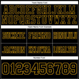 Custom Black Gold Mesh Authentic Football Jersey