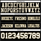 Custom Black White-Old Gold Mesh Authentic Football Jersey