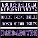 Custom Black Purple-White Mesh Authentic Football Jersey