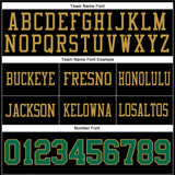 Custom Black Kelly Green-Old Gold Mesh Authentic Football Jersey