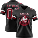 Custom Black Cardinal-White Mesh Authentic Football Jersey