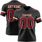 Custom Black Cardinal-Cream Mesh Authentic Football Jersey