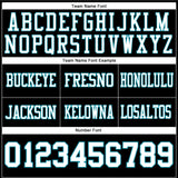 Custom Black White-Teal Mesh Authentic Football Jersey