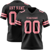 Custom Black Medium Pink Mesh Authentic Football Jersey