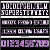 Custom Black Medium Purple-White Mesh Authentic Football Jersey