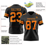 Custom Black Bay Orange Mesh Authentic Football Jersey
