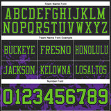 Custom Black Neon Green-Purple Splash Mesh Authentic Football Jersey