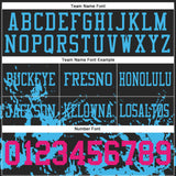Custom Black Hot Pink-Sky Blue Splash Mesh Authentic Football Jersey