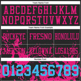 Custom Black Sky Blue-Hot Pink Splash Mesh Authentic Football Jersey