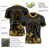 Custom Black Old Gold Splash Mesh Authentic Football Jersey