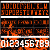 Custom Black White-Orange Splash Mesh Authentic Football Jersey