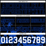 Custom Black White-Thunder Blue Splash Mesh Authentic Football Jersey