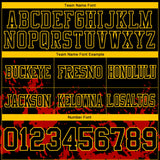 Custom Black Red-Yellow Splash Mesh Authentic Football Jersey