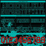 Custom Black Red-Aqua Splash Mesh Authentic Football Jersey