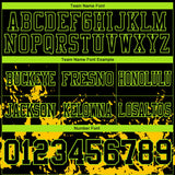 Custom Black Yellow-Neon Green Splash Mesh Authentic Football Jersey
