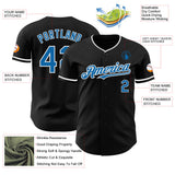 Custom Black Blue-White Authentic Baseball Jersey