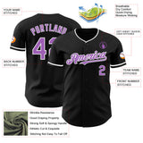 Custom Black Medium Purple-White Authentic Baseball Jersey