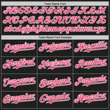 Custom Black Neon Pink-White Authentic Baseball Jersey