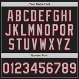 Custom Black Gray-Red Authentic Baseball Jersey