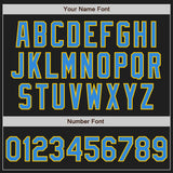 Custom Black Electric Blue-Yellow Authentic Baseball Jersey