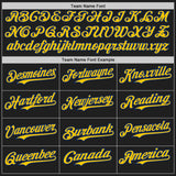 Custom Black Yellow-Royal Authentic Baseball Jersey