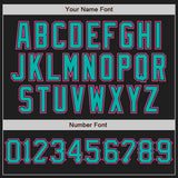Custom Black Aqua-Pink Authentic Baseball Jersey