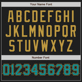Custom Black Teal-Old Gold Authentic Baseball Jersey