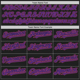 Custom Black Purple-Pink Authentic Baseball Jersey