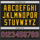 Custom Black Purple-Gold Authentic Baseball Jersey