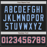 Custom Black Medium Pink-Light Blue Authentic Baseball Jersey