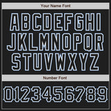 Custom Black White-Light Blue Authentic Baseball Jersey