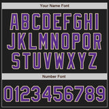 Custom Black Purple-Cream Authentic Baseball Jersey