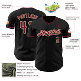 Custom Black Crimson-Cream Authentic Baseball Jersey