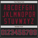 Custom Black Crimson-Gray Authentic Baseball Jersey