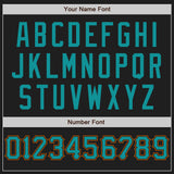 Custom Black Teal-Texas Orange Authentic Baseball Jersey