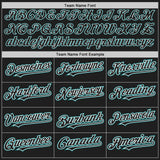 Custom Black White-Teal Authentic Baseball Jersey