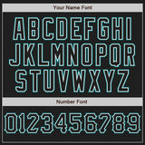 Custom Black White-Teal Authentic Baseball Jersey