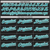 Custom Black Teal-White Authentic Baseball Jersey