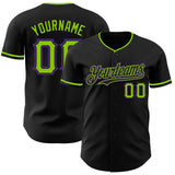 Custom Black Neon Green-Purple Authentic Baseball Jersey
