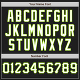 Custom Black White-Neon Green Authentic Baseball Jersey