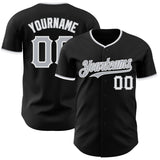 Custom Black Gray-White Authentic Baseball Jersey