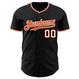 Custom Black Orange-White Authentic Baseball Jersey